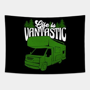 Life Is Vantastic Camper Van Owner Gift Tapestry