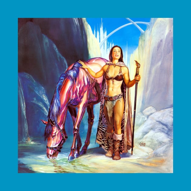 Warrior Woman with Horse by Starbase79