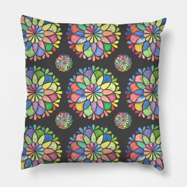 Watercolor Mandala Pillow by Shine Design Blossom