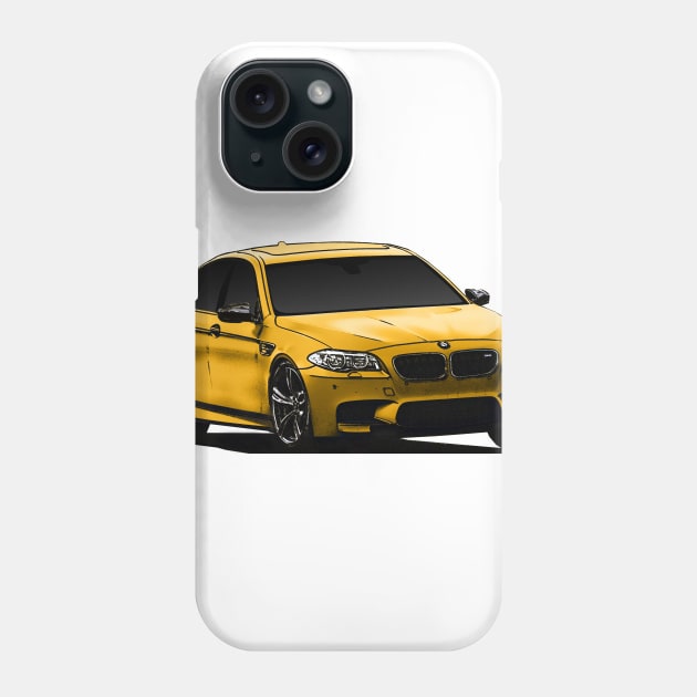 BMW M5 F10 Gold Phone Case by Woreth