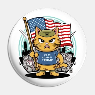 Cats against Trump Pin