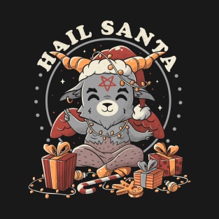 Hail Santa - Funny Cute Evil Christmas Baphomet T-Shirt