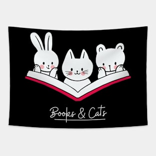 Books and Cats Tapestry