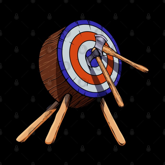 Axes in target - axe throwing by Modern Medieval Design