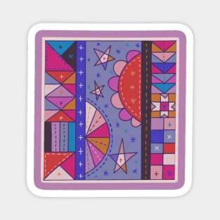 Colorful Quilted Hemispheres Magnet