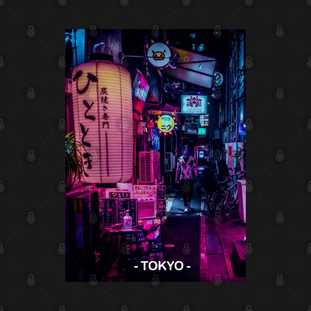 Tokyo Street Neon Synthwave by JeffDesign