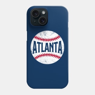 Atlanta Retro Baseball - Navy Phone Case