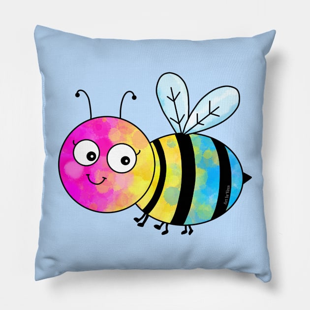 A little, pan bee Pillow by Art by Veya