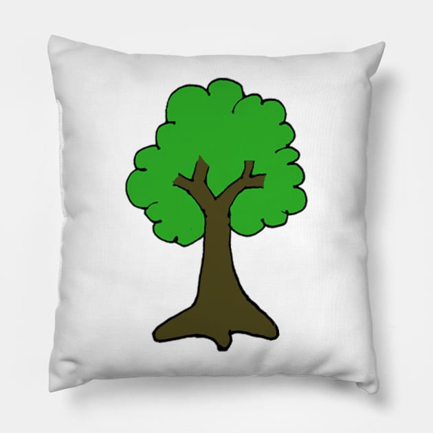 Tree Cartoon Pillow by wanungara