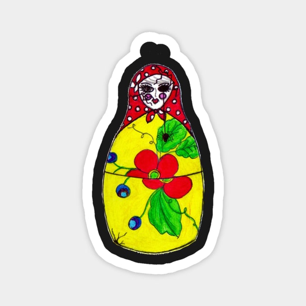 Matryoshka Creepy Nesting Doll Magnet by 1Redbublppasswo