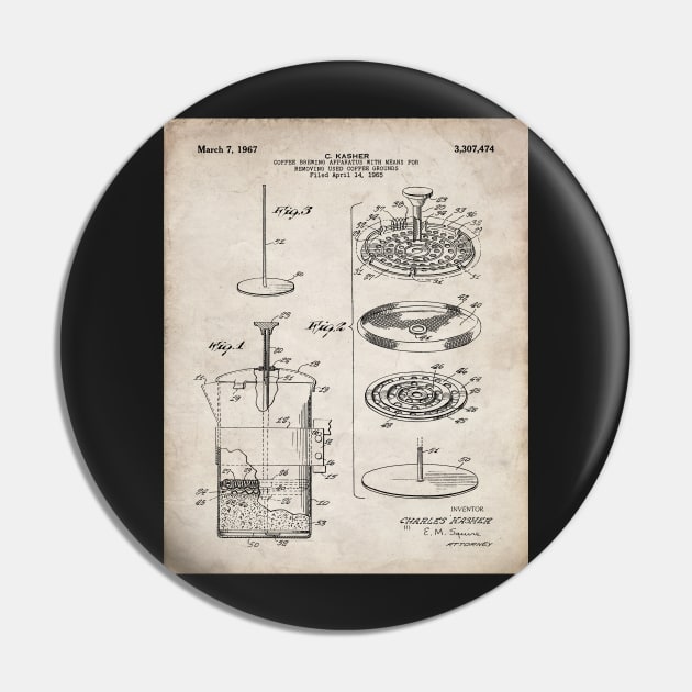 Coffee Filter Patent - Coffee Shop Art - Antique Pin by patentpress