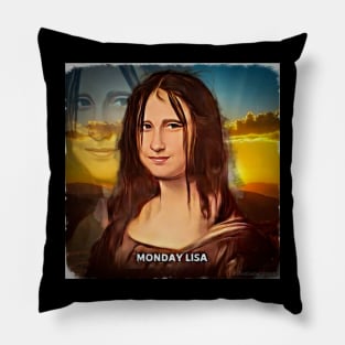 Retro Renaissance Art Monday Mona Lisa Pillow