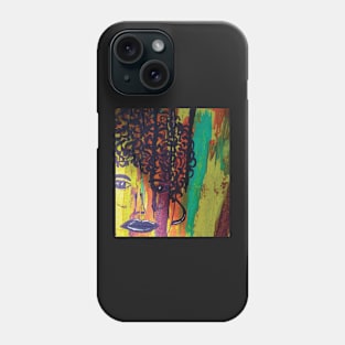 Abstract Painting Curly Haired Girl Phone Case