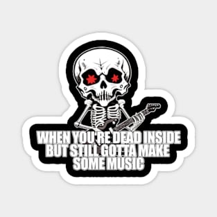 Skeleton Playing Guitar | Death Metal Inspiration Magnet