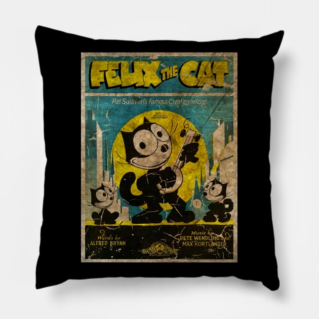 Felix The Cat - Poster Retro Pillow by secukupnya