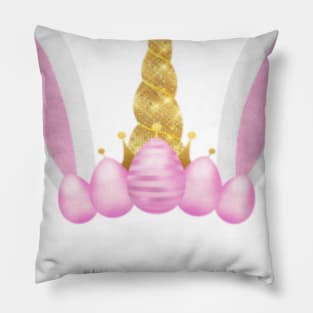 Girls Unicorn Easter Bunny Face Bunnicorn Egg Hunt Pillow