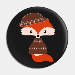 Winter fox Pin