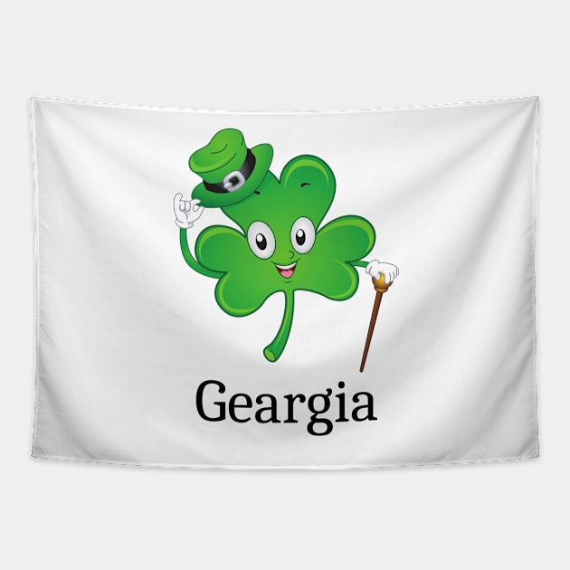 St Patrick's  Irish Shamrock geargia , Irish Gift for Wife Tapestry by yassinebd