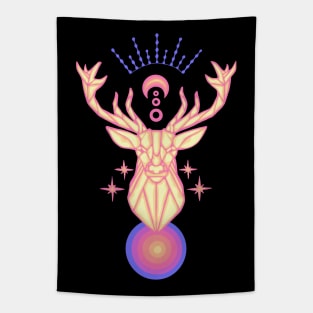 Groovy Cosmos Deer Head Tapestry