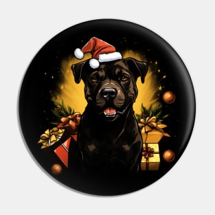 Christmas pitbull Pin