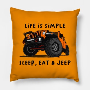 American Jeep Orange Pillow