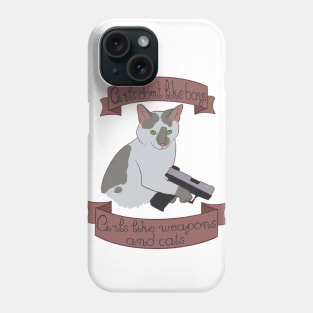 Cute cat with a gun Phone Case