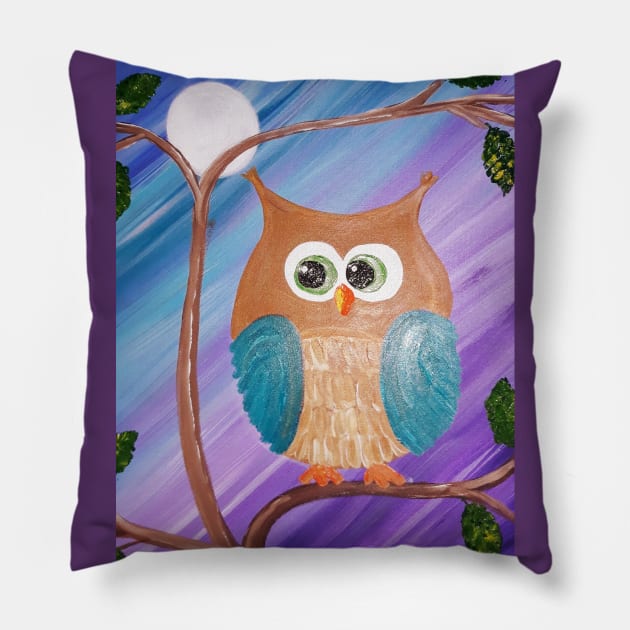 Lavendat Sunset Owl Pillow by Oregon333