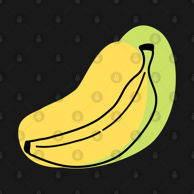 Cute Banana Minimalist Abstract Childlike by GrooveGeekPrints