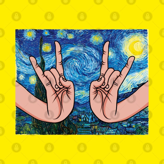 Japanese Rock Hands In The Starry Night by Creative Style