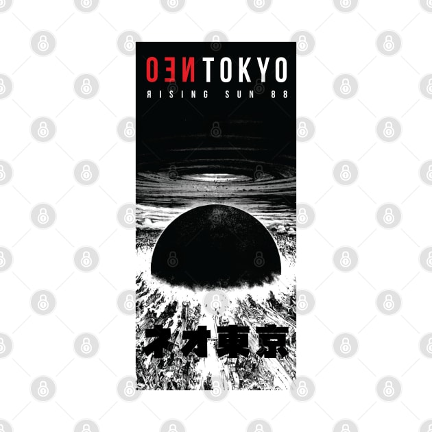 TOKYO Blast Rising Sun  |  ネオ東京 Japanese Vertical Design by SALENTOmadness