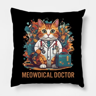 Funny Cat Meowdical Doctor Medical nursing Design Pillow