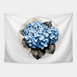 Hydrangea Flowers Circle Design Tapestry