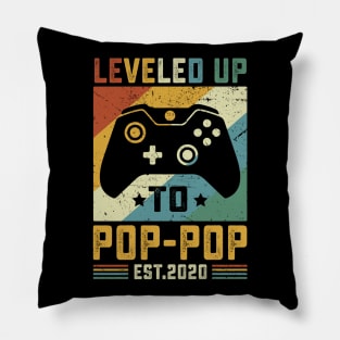 Vintage Leveled Up To Pop-Pop Est.2020 Pillow