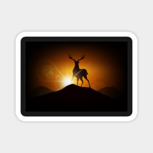 Deer on a Mountain Magnet