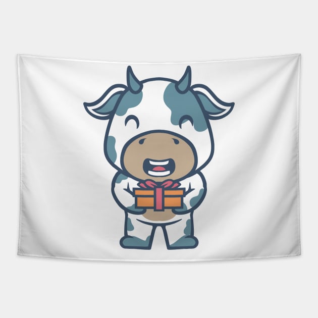 CUTE COW Tapestry by BERKAH SERAWUNG