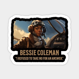 Bessie Coleman - Comic Style - Black History Magnet
