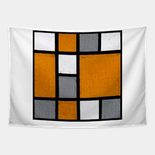 Yellow Ochre Geometric Abstract Acrylic Painting Tapestry