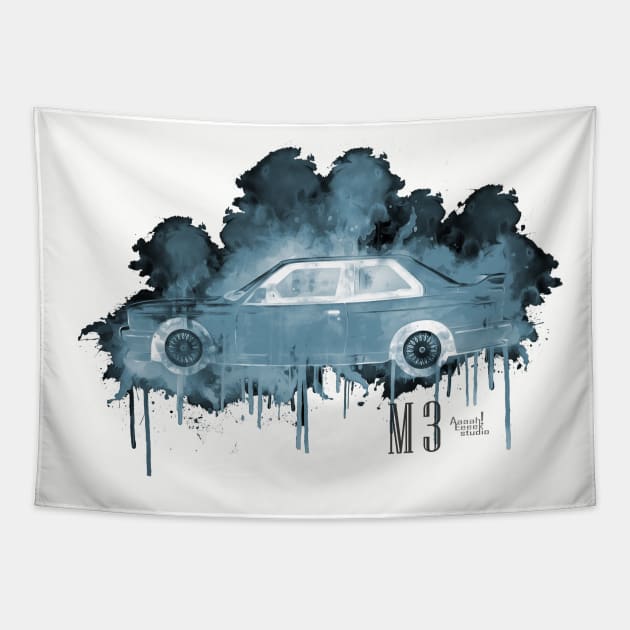 BMW M3 inverse anger Tapestry by AaaahEeeekStudio