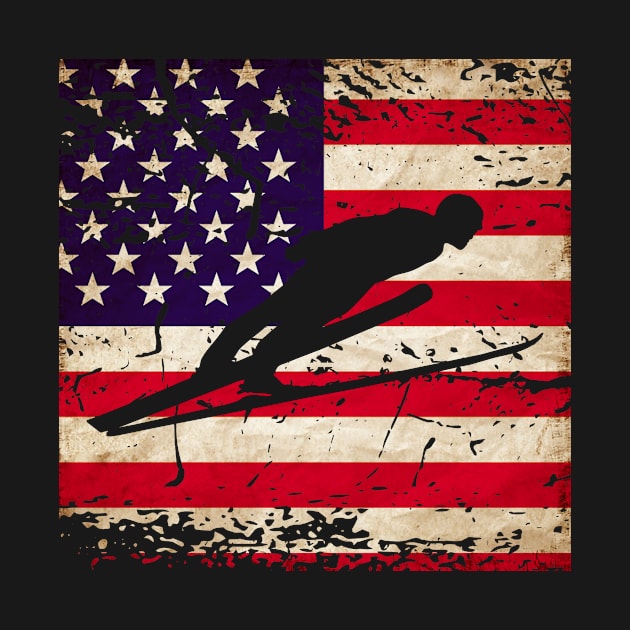 Ski Jumper American Flag by 4Craig