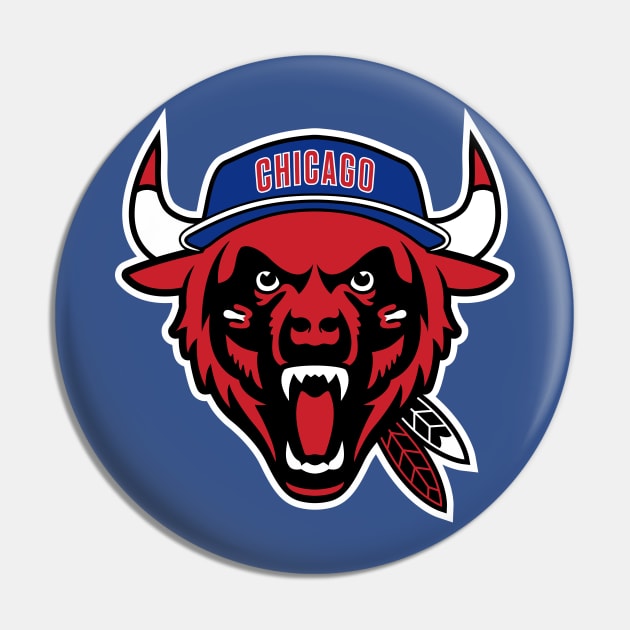 Official chicago cubs bulls bears blackhawks mash up logo 2023