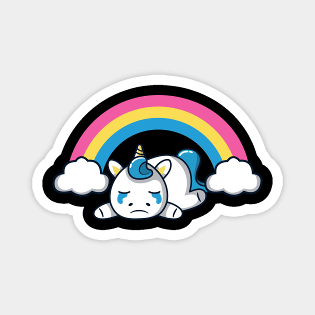 Existential Angst - A Saddened Unicorn in an Existential Crisis Magnet by Holymayo Tee