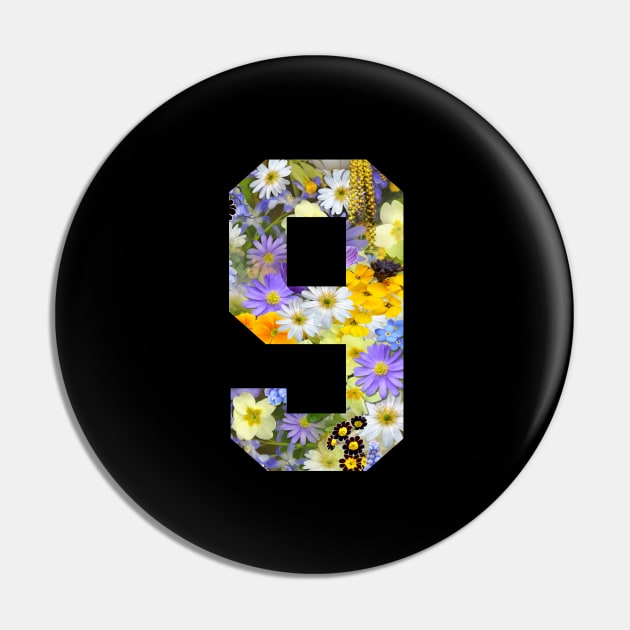 Floral Number 9 Pin by Eric Okore