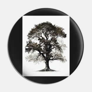 Nordic Minimalist Antique Oak Tree Art Printable Pin