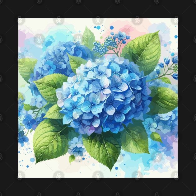 Blue Hydrangea Flowers by Jenni Arts