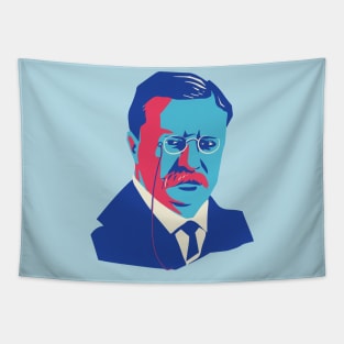 President Teddy Roosevelt Pop Art Portrait Tapestry