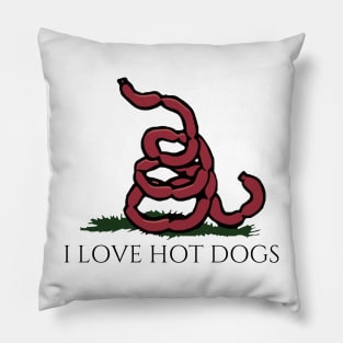 I Love Hot Dogs flag Pillow