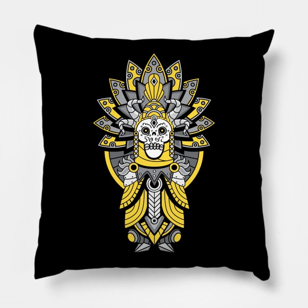 Skullking - black and gold Pillow by LAckas