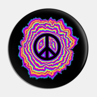 psychedelic transparent pink peace sign Pin