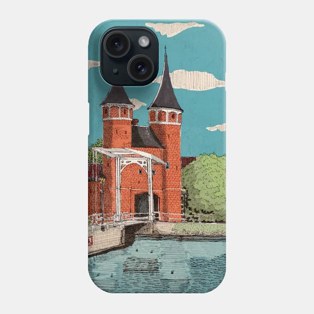 Oosterpoort Delft Netherlands - Eastern Gate Delft City Travel Art Phone Case by Wall-Art-Sketch