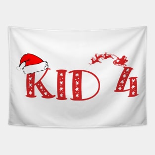 Christmas Family Name "Kid 4" Photo Design Shirt Tapestry